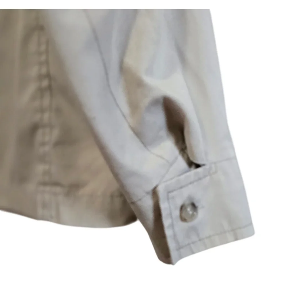 Vintage London Fog Classic 1970's Beige Zip Front Utility Jacket Tan Size 44 XL